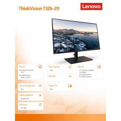 Monitor 31.5 ThinkVision T32h-20 WLED LCD 61F1GAT2EU