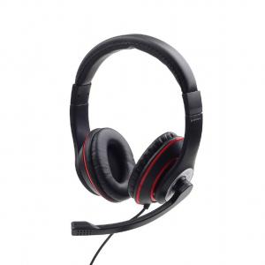 Słuchawki nauszne z mikrofonem MHS-03-BKRD czarno-czerwone