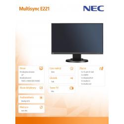 Monitor Multisync E221N IPS DP HDMI Czarny