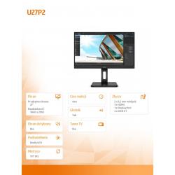 Monitor U27P2 27 IPS 4k HDMI DP USB Pivot