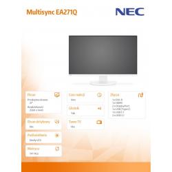 Monitor Multisync EA271Q 27 cali WQHD Biały