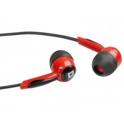 Słuchawki douszne BASIC 604 przewodowe Czarno-czerwone
