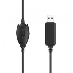 Słuchawki nauszne przewodowe RYDO USB czarne