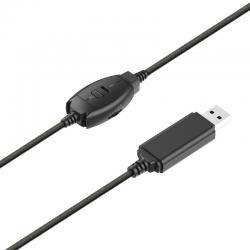 Słuchawki nauszne przewodowe RYDO USB czarne