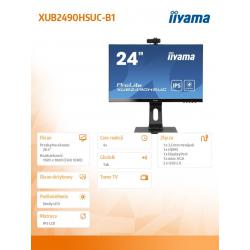 Monitor 24 XUB2490HSUC-B1 IPS,FHD,CAM,MIC,HDMI,DP,VGA,USB2.0