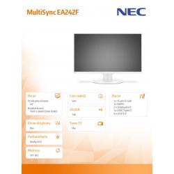 Monitor MultiSync EA242F 24 cale biały USB-C