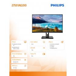 Monitor 275S1AE 27 cali IPS DVI HDMI DP Pivot