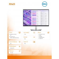 Monitor P2423 24 cale IPS LED WUXGA (1920x1200)/16:10/HDMI/DVI/VGA/DP/5xUSB 3.2/3Y AES&PPG