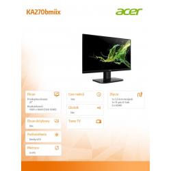 Monitor 27' KA270bmiix 1ms/ 250nits/ VGA/2xHDMI