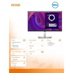 Monitor P2723D 27 cali IPS LED QHD (2560x1440)/16:9/HDMI/DP/5xUSB 3.2/3Y AES