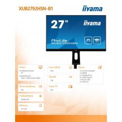 Monitor 27 cali XUB2792HSN-B1, IPS, FHD, USB-C DOCK, 2X2W, HDMI, DP, DAISY