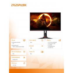 Monitor 27 cali 27G2SPU IPS 165Hz HDMIx2 DP Pivot