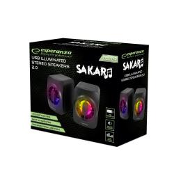 Głośnik 2.0 USB LED Rainbow Sakara